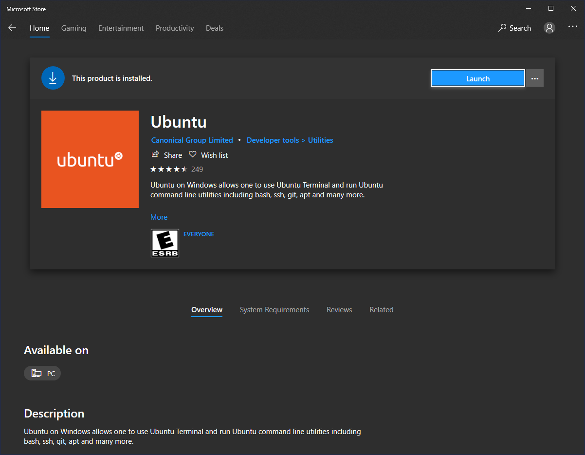 Launch Ubuntu